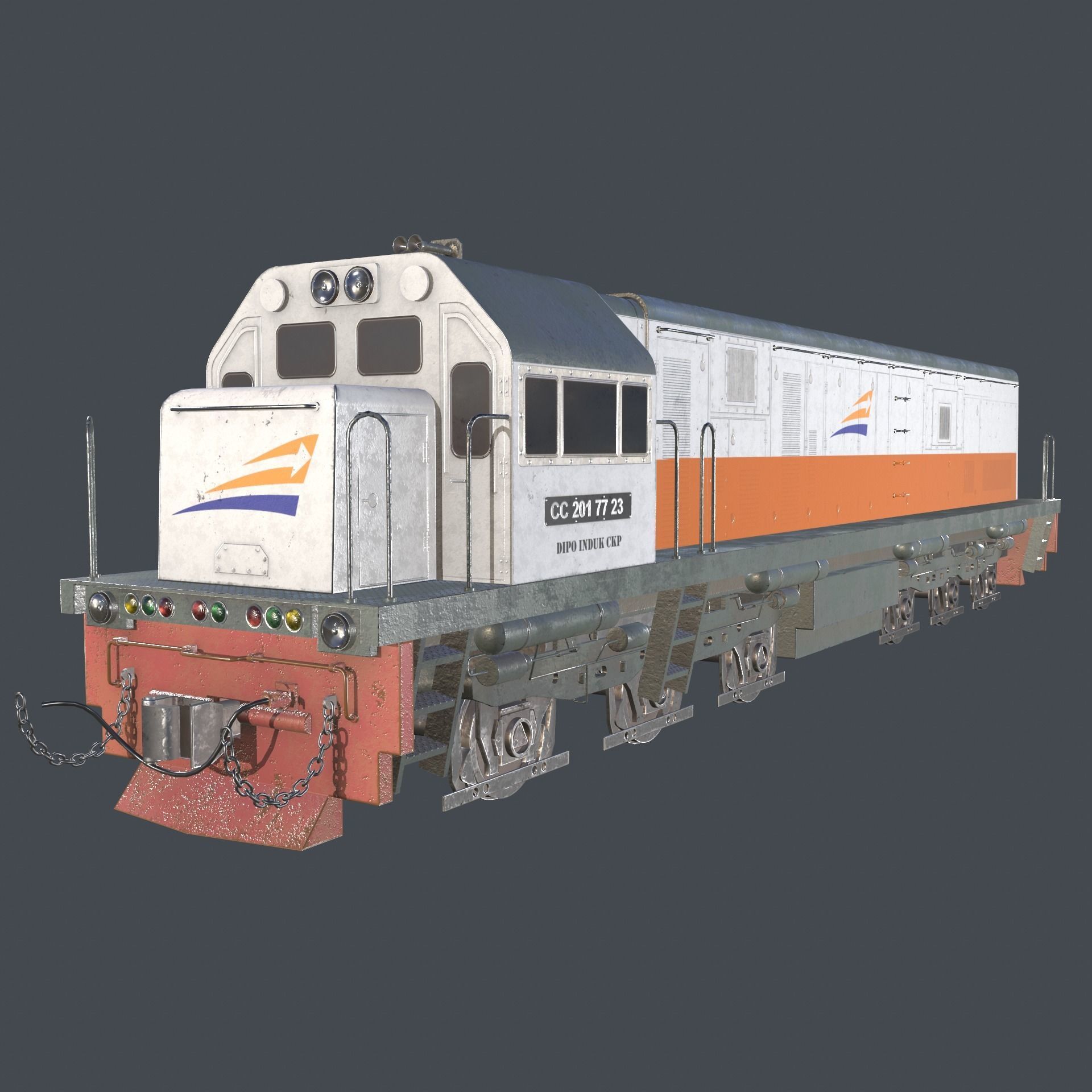 CC 201 Locomotive Low-poly 3D model_5