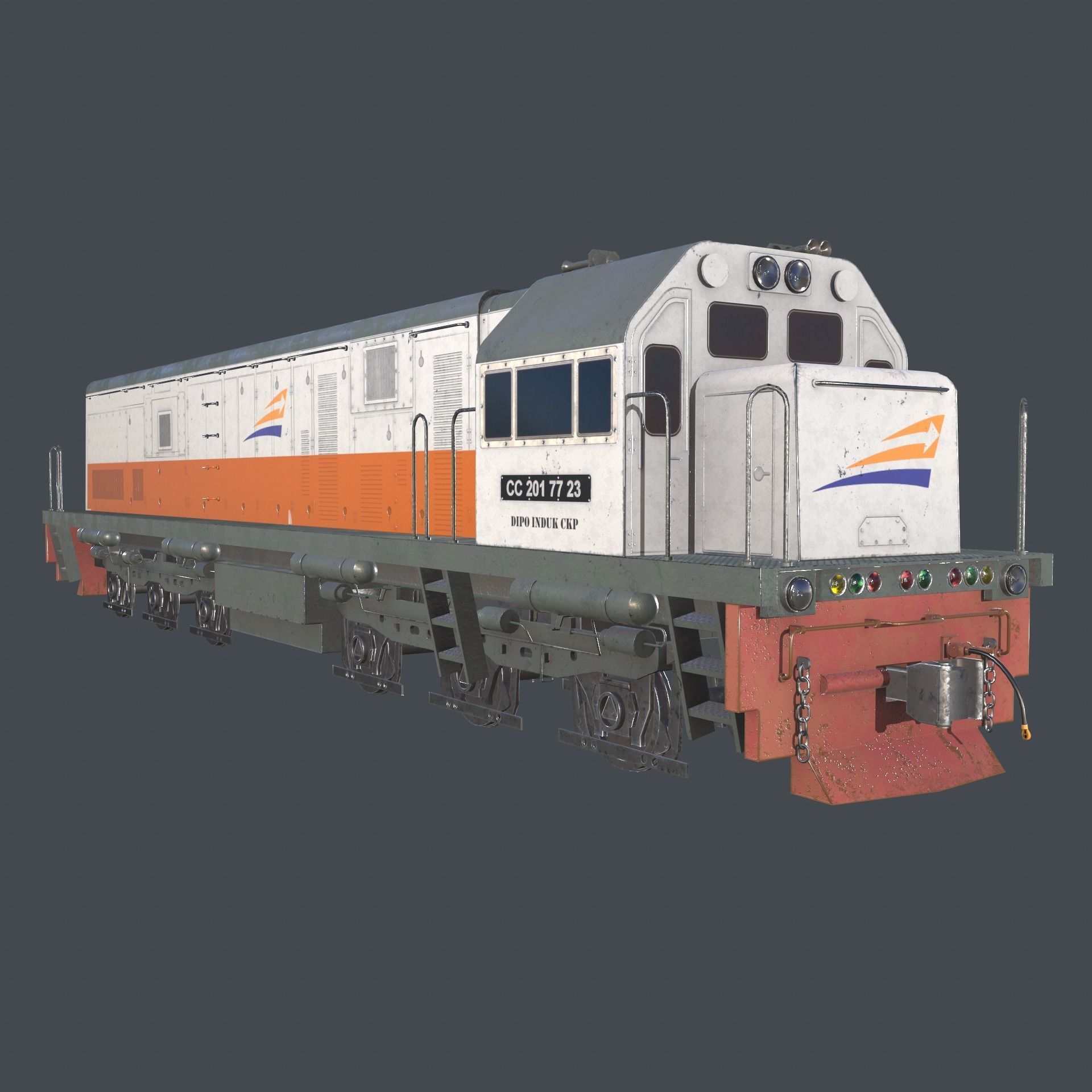 CC 201 Locomotive Low-poly 3D model_1