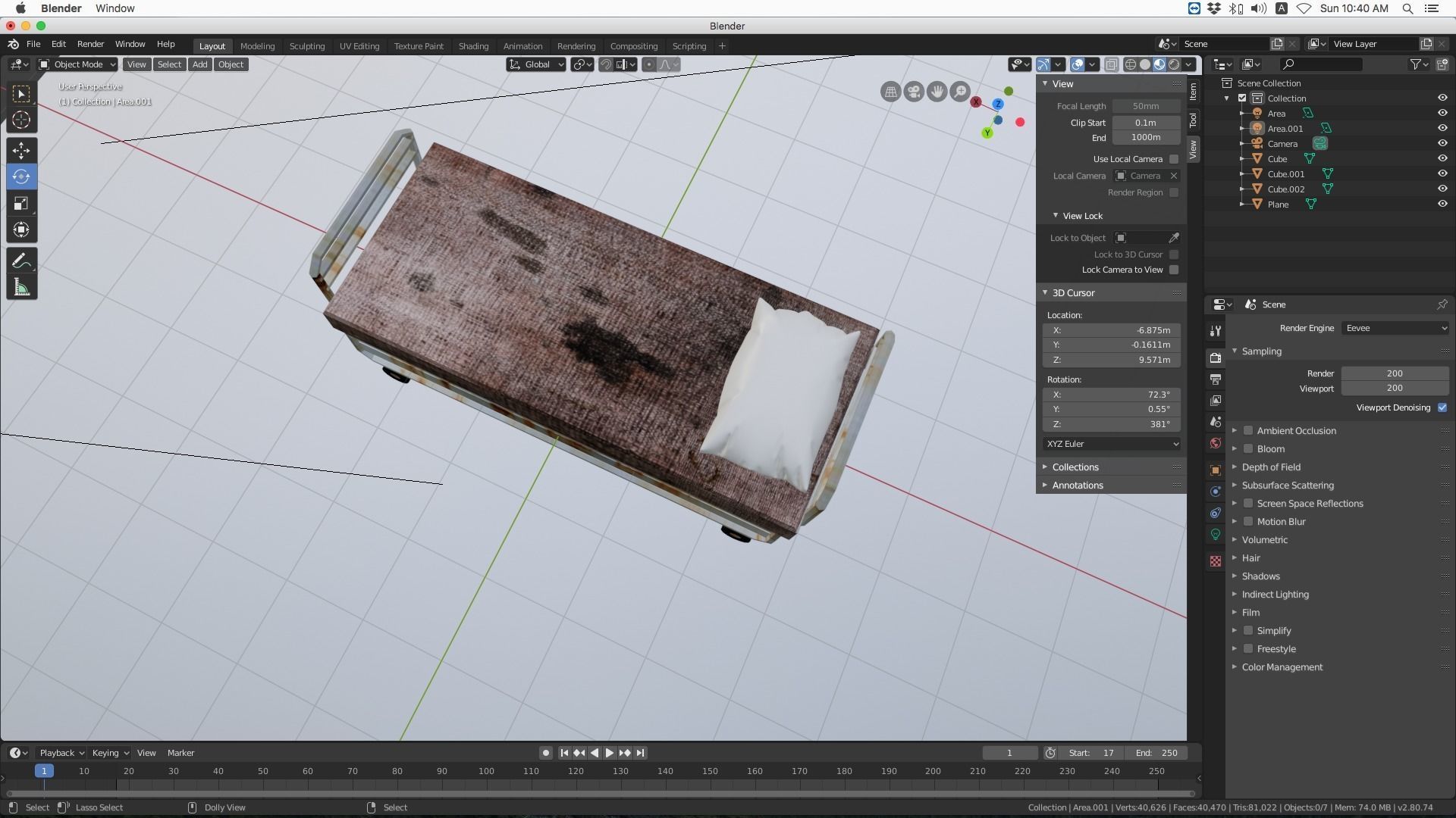 Hospital bed 3D model_2