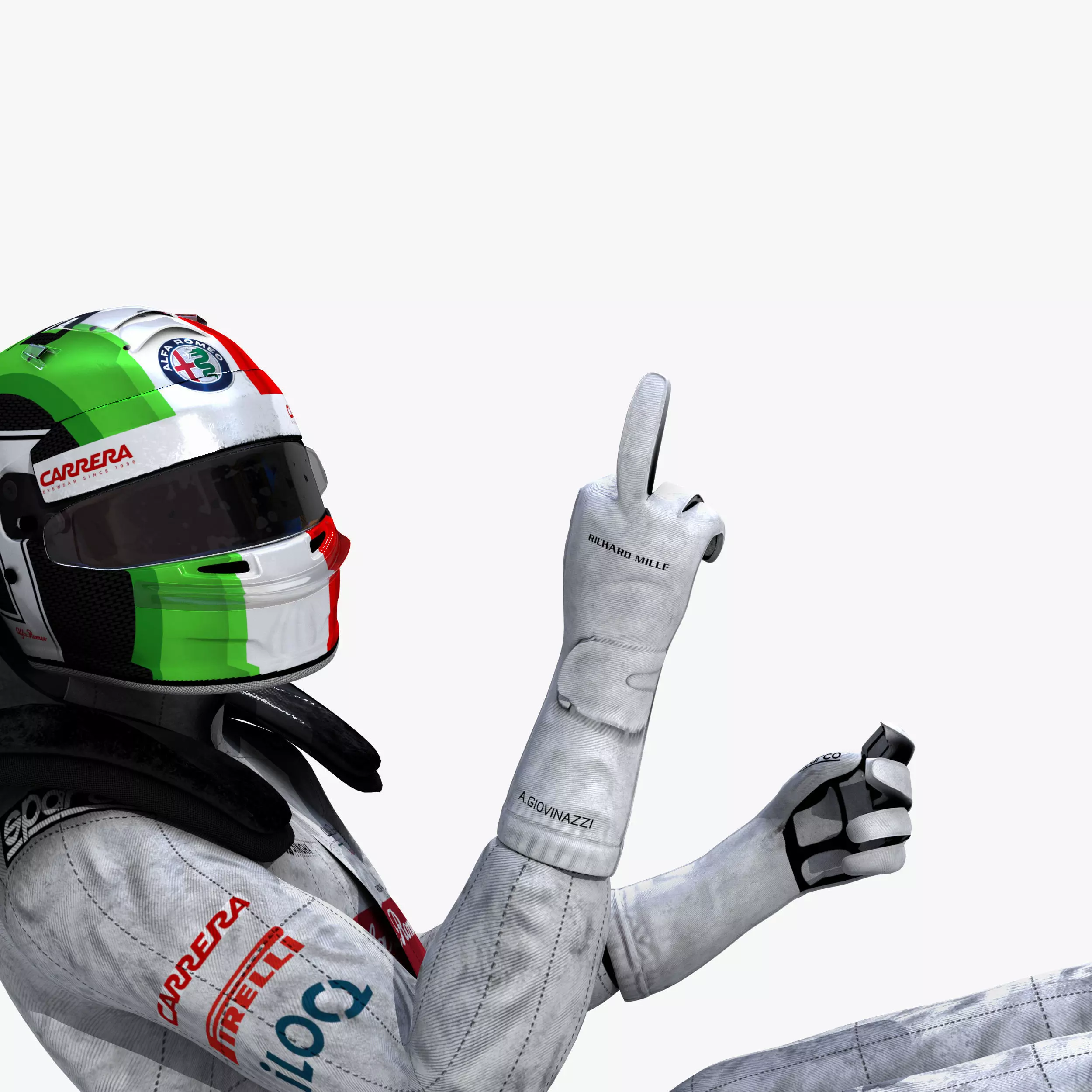 Antonio Giovinazzi 2019 Low-poly 3D model_0