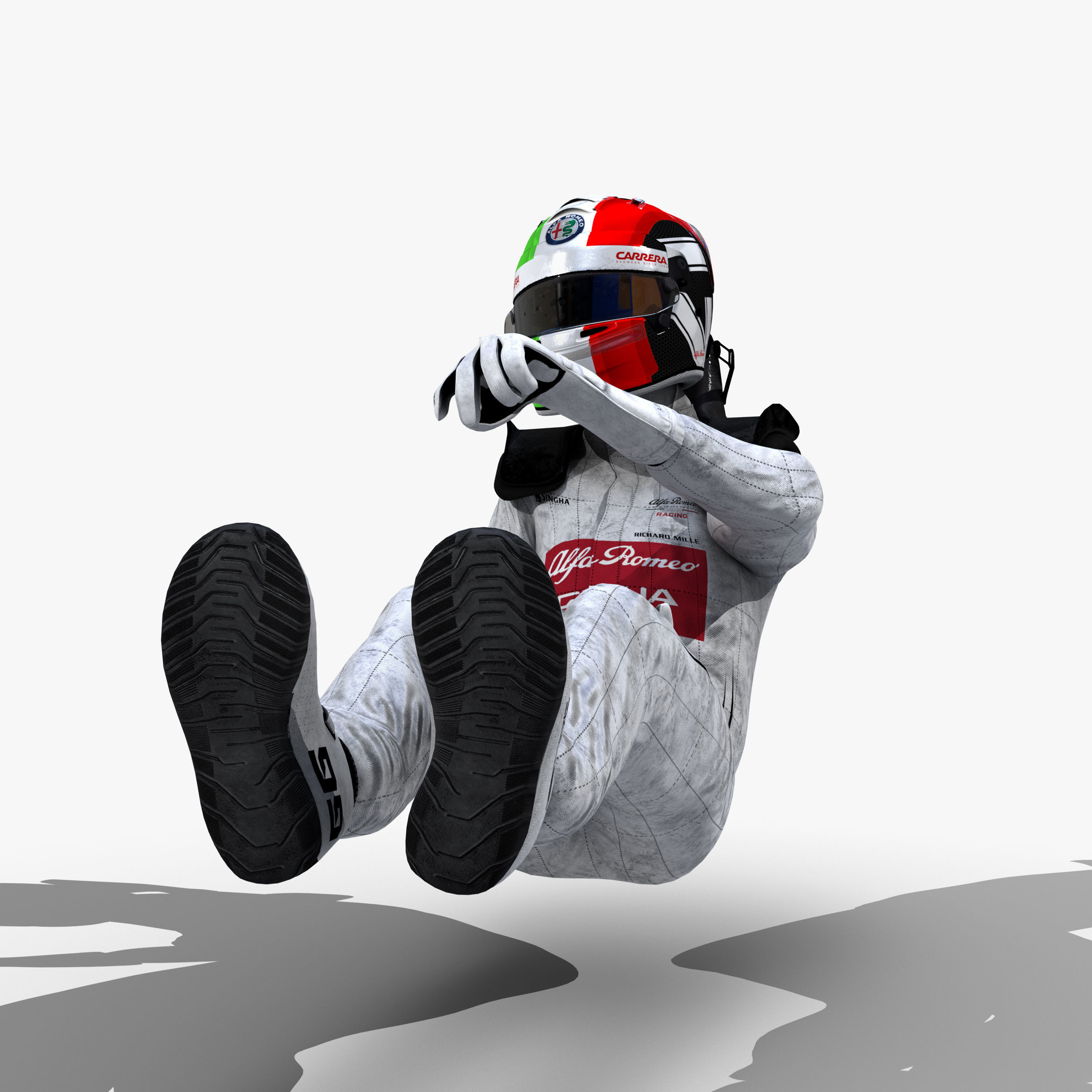 Antonio Giovinazzi 2019 Low-poly 3D model_5