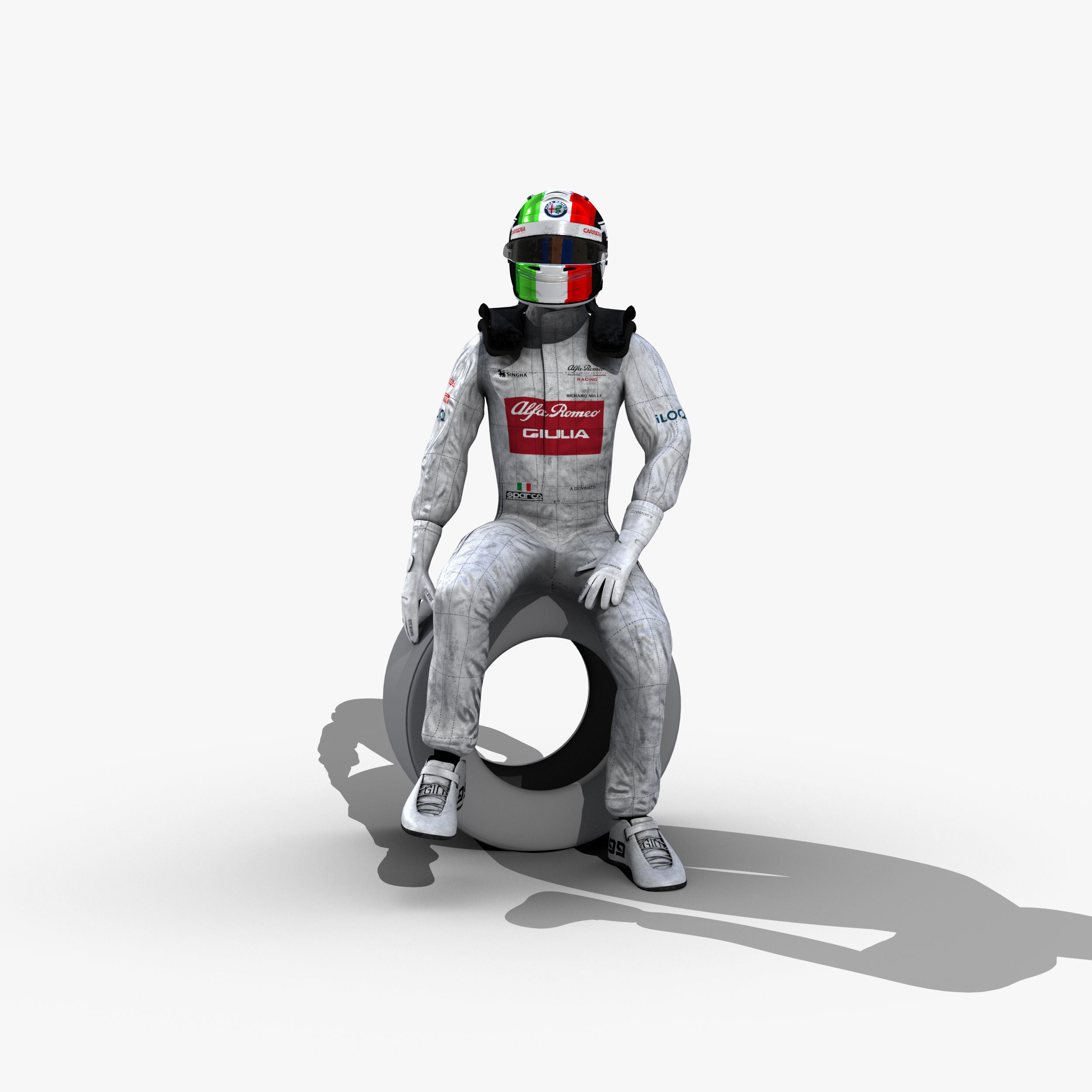 Antonio Giovinazzi 2019 Low-poly 3D model_2