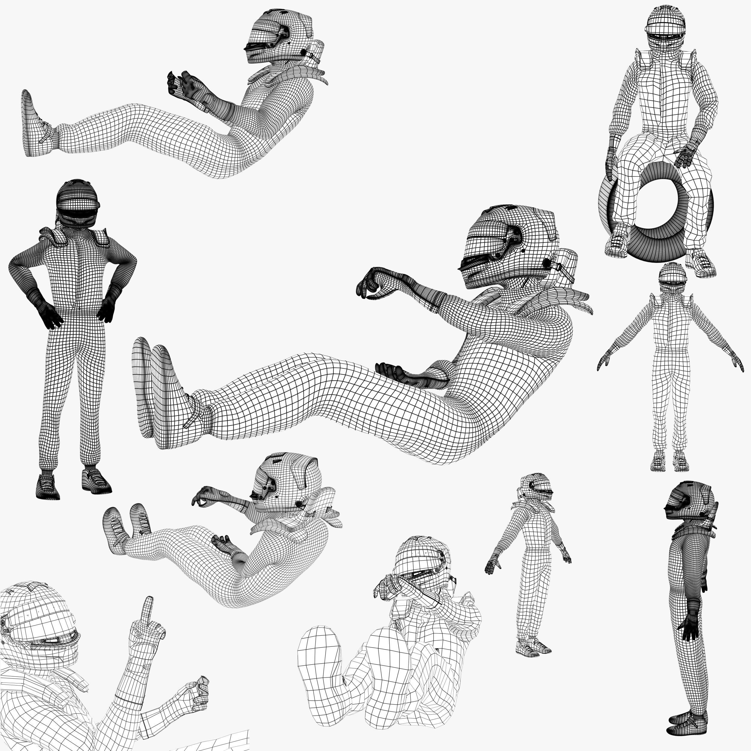 Antonio Giovinazzi 2019 Low-poly 3D model_10