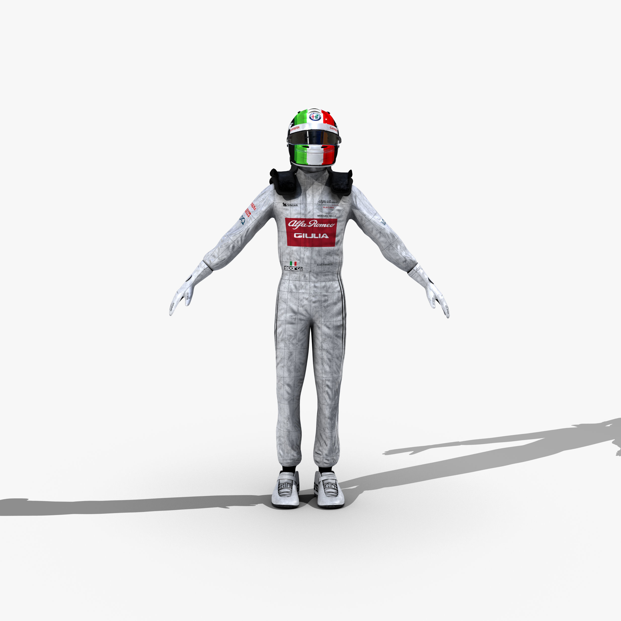 Antonio Giovinazzi 2019 Low-poly 3D model_7