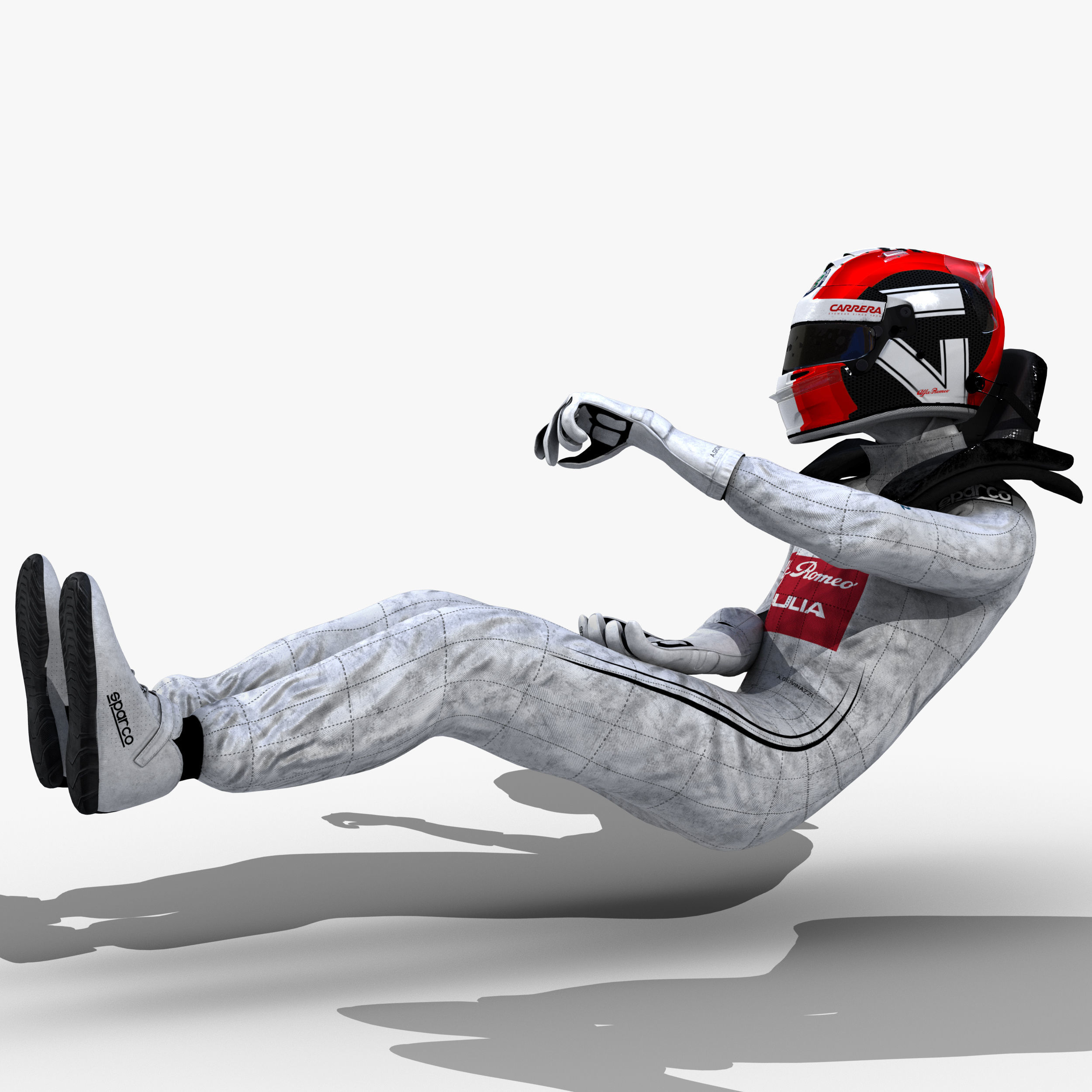 Antonio Giovinazzi 2019 Low-poly 3D model_4