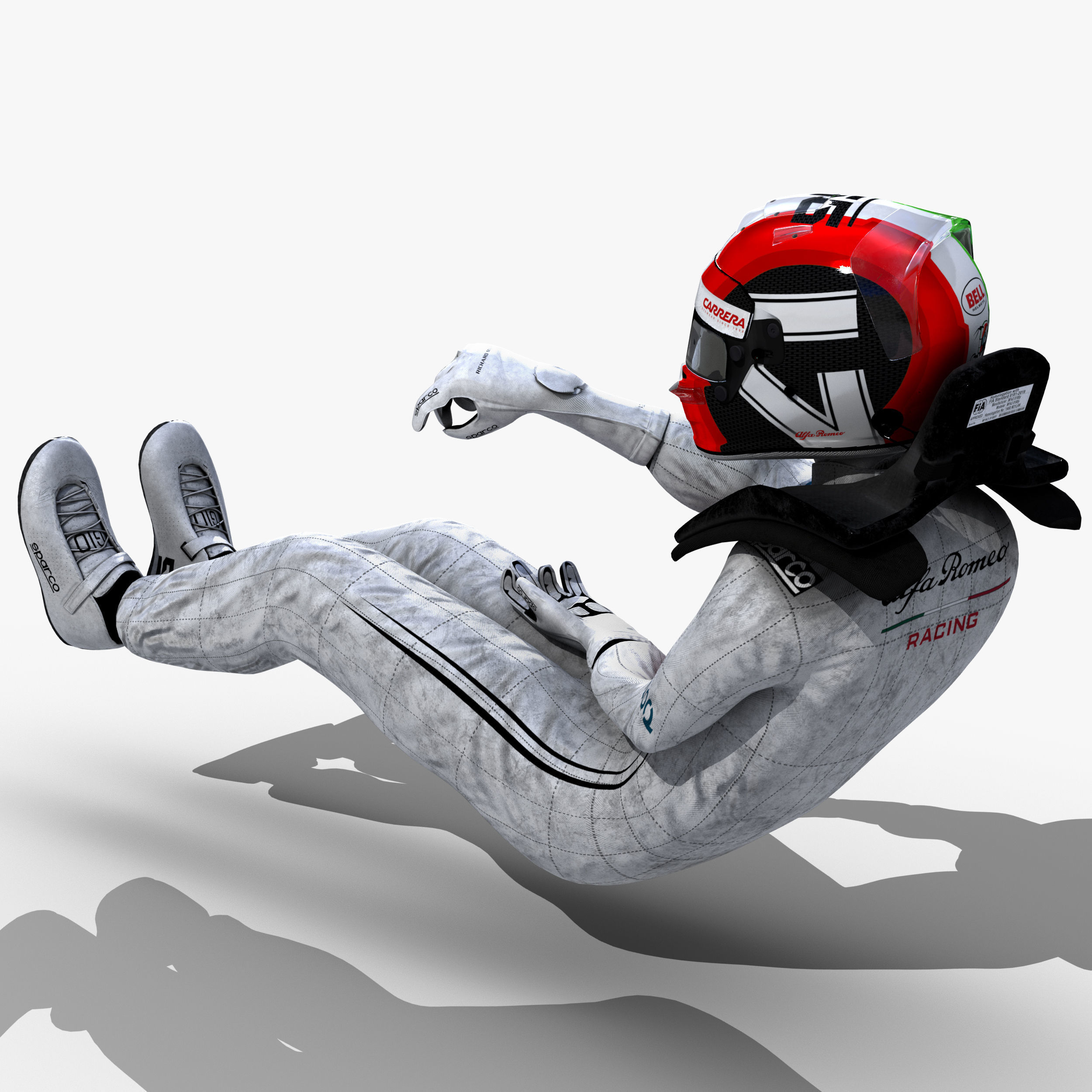 Antonio Giovinazzi 2019 Low-poly 3D model_6