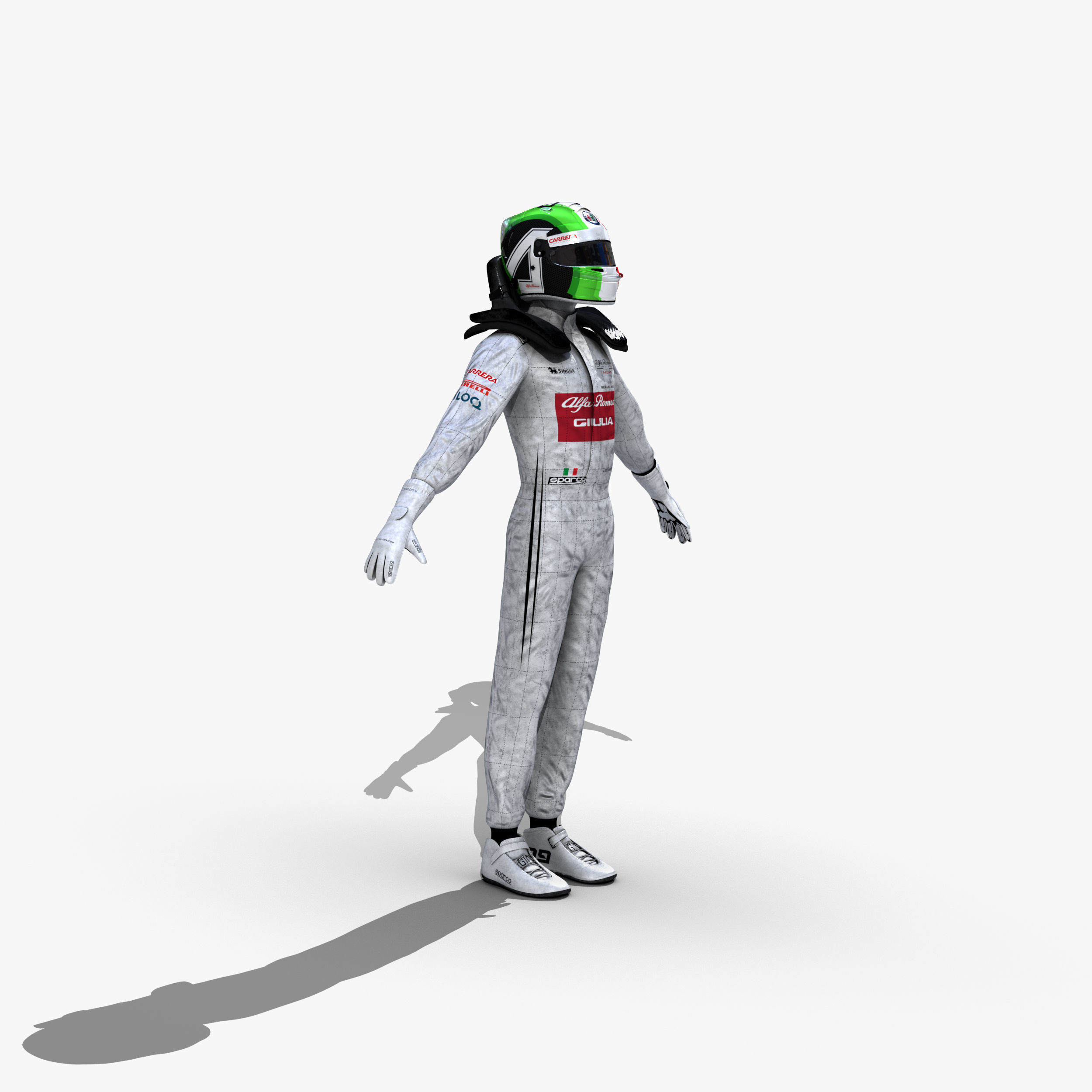 Antonio Giovinazzi 2019 Low-poly 3D model_9