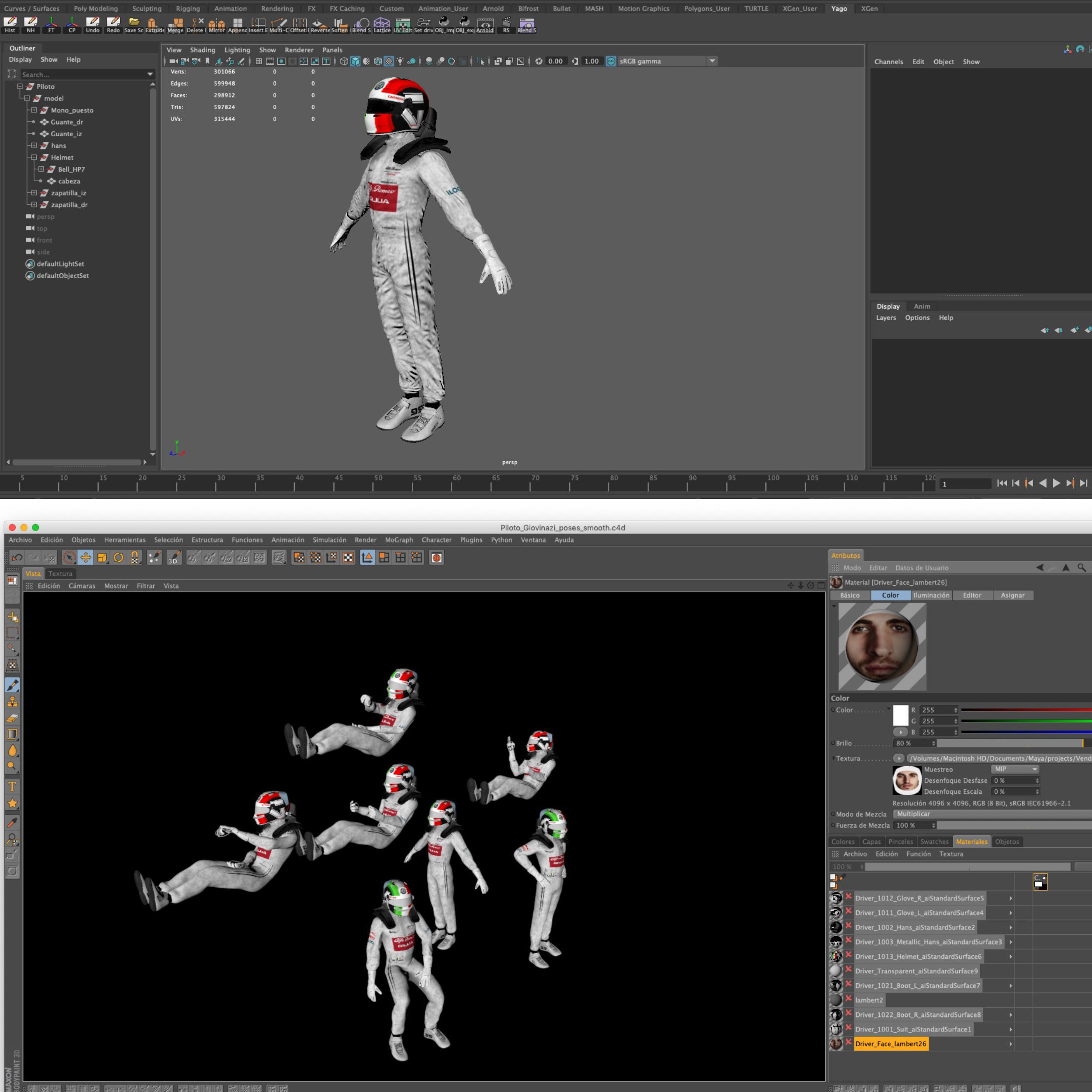 Antonio Giovinazzi 2019 Low-poly 3D model_15