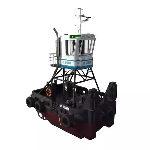 Truckable Push Boat  Low-poly 3D model