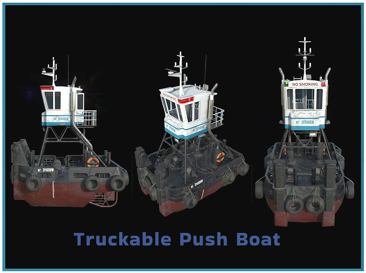 Truckable Push Boat 3D model