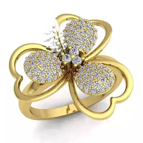 Flower Diamond Ring 3d Model print 