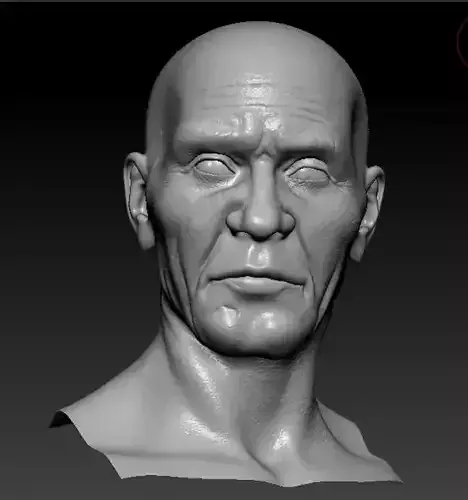 Low poly Oldman bust of man Low-poly 3D model