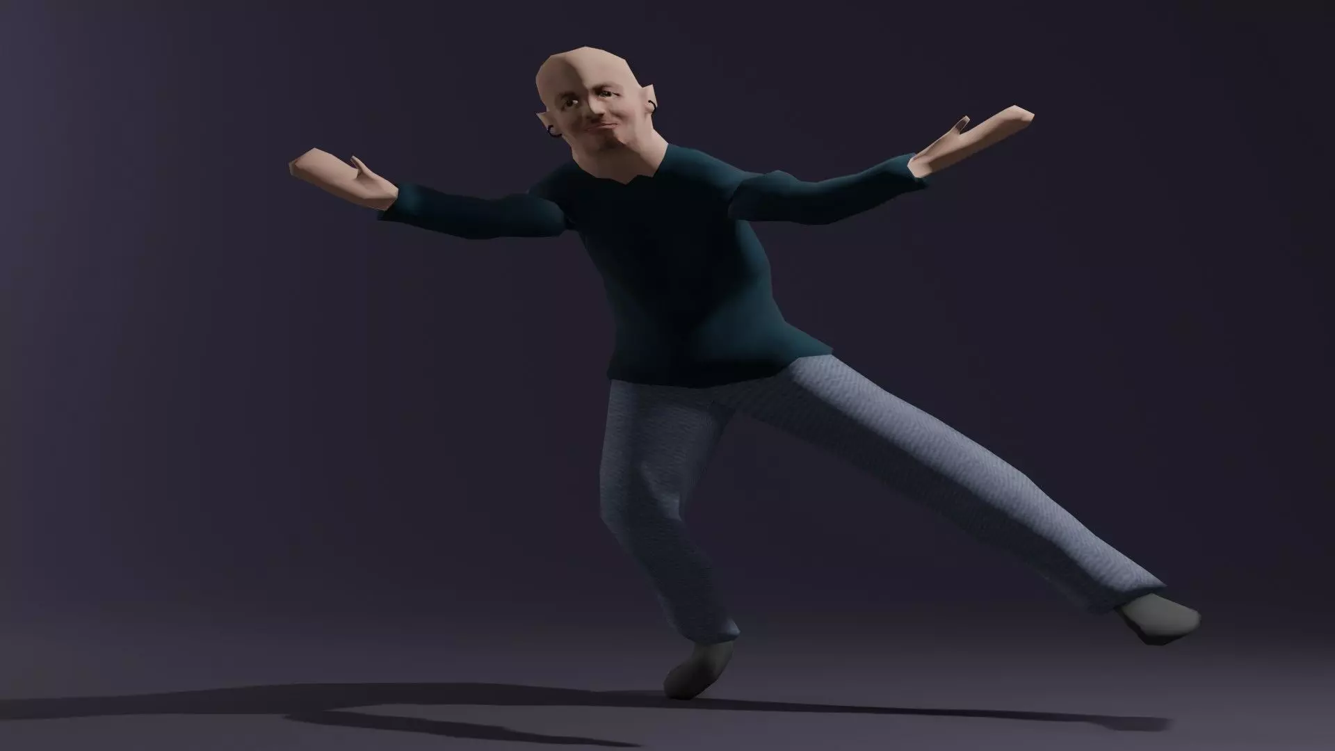 Low poly rigged retro graphics character Low-poly 3D model