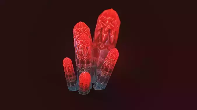 obelisk mineral crystal red Low-poly 3D model