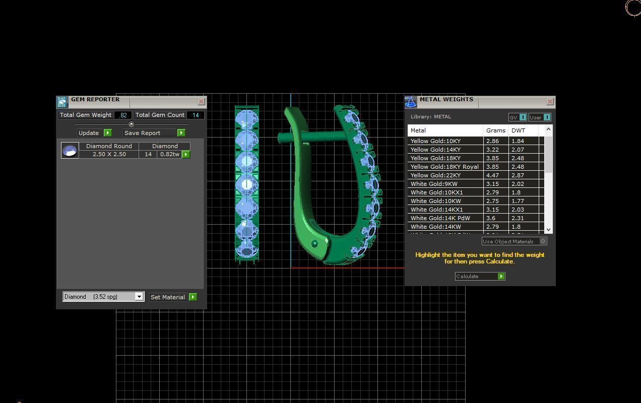 Earrings with diamonds 3D print model_2