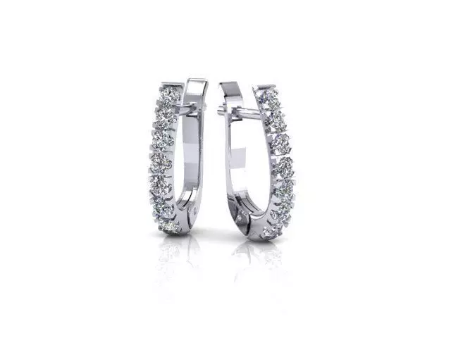 Earrings with diamonds 3D print model_0