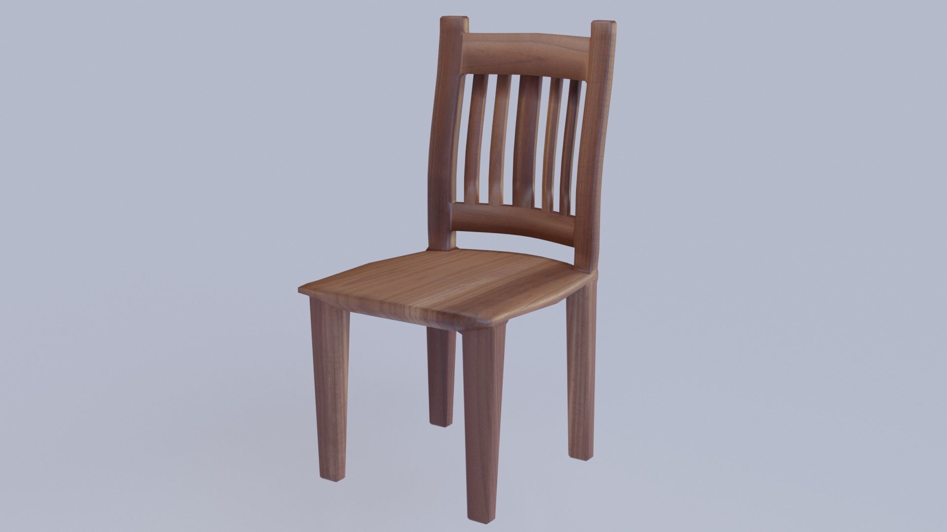 Wooden Chair Low-poly 3D model_1
