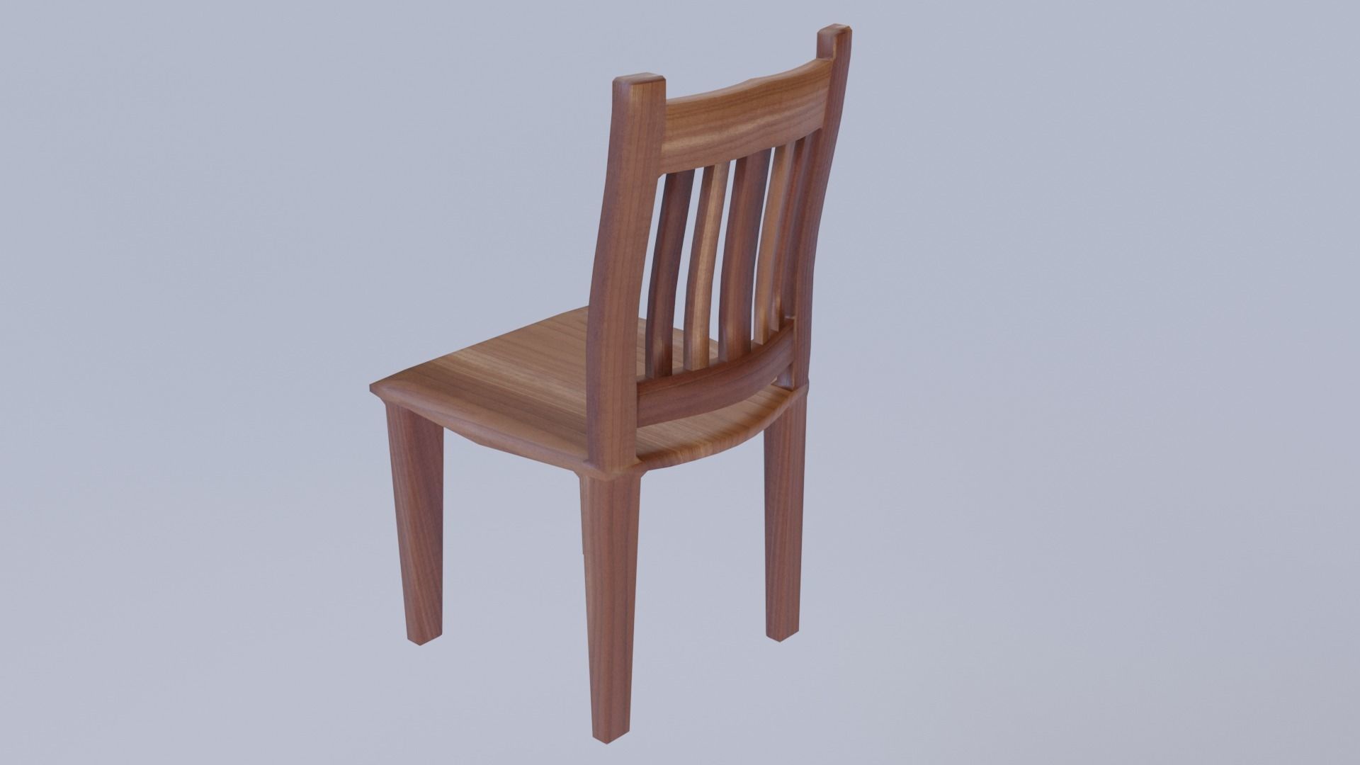 Wooden Chair Low-poly 3D model_2