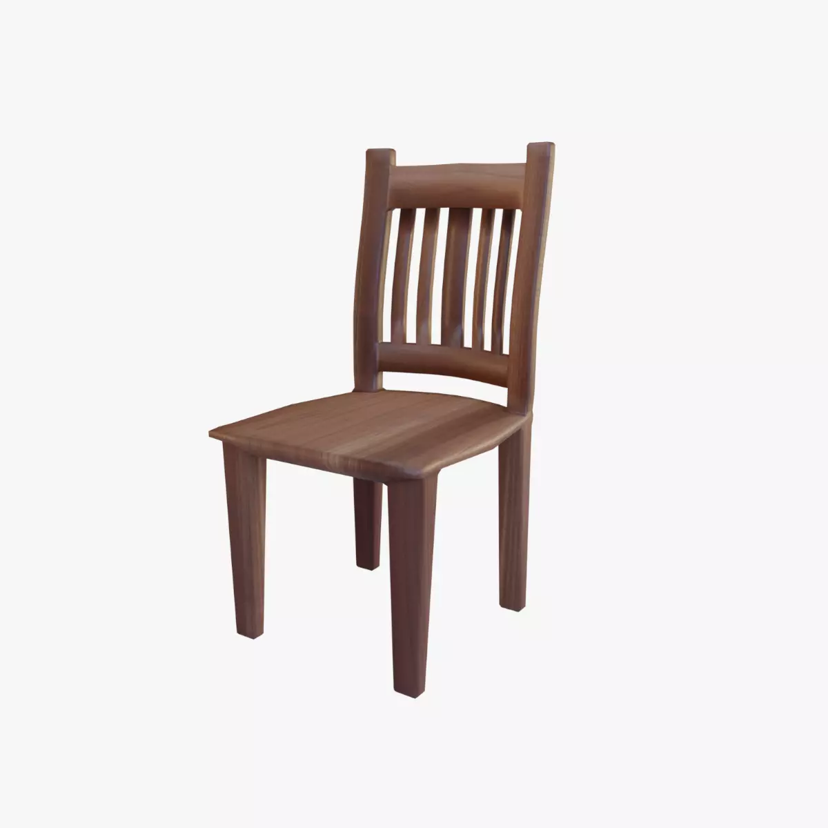 Wooden Chair Low-poly 3D model_0