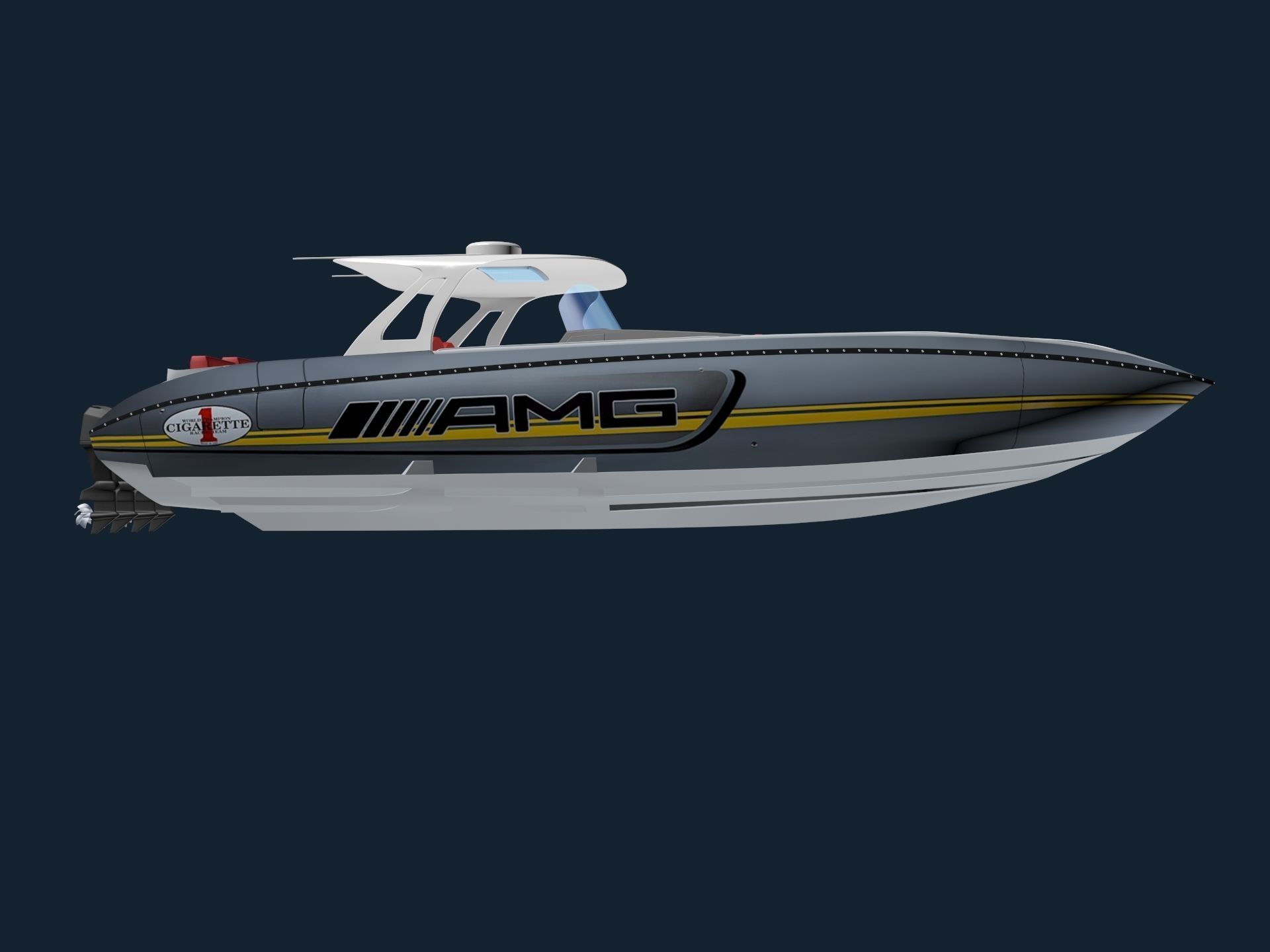 AMG Cigarette Speed BOAT 3D model_4