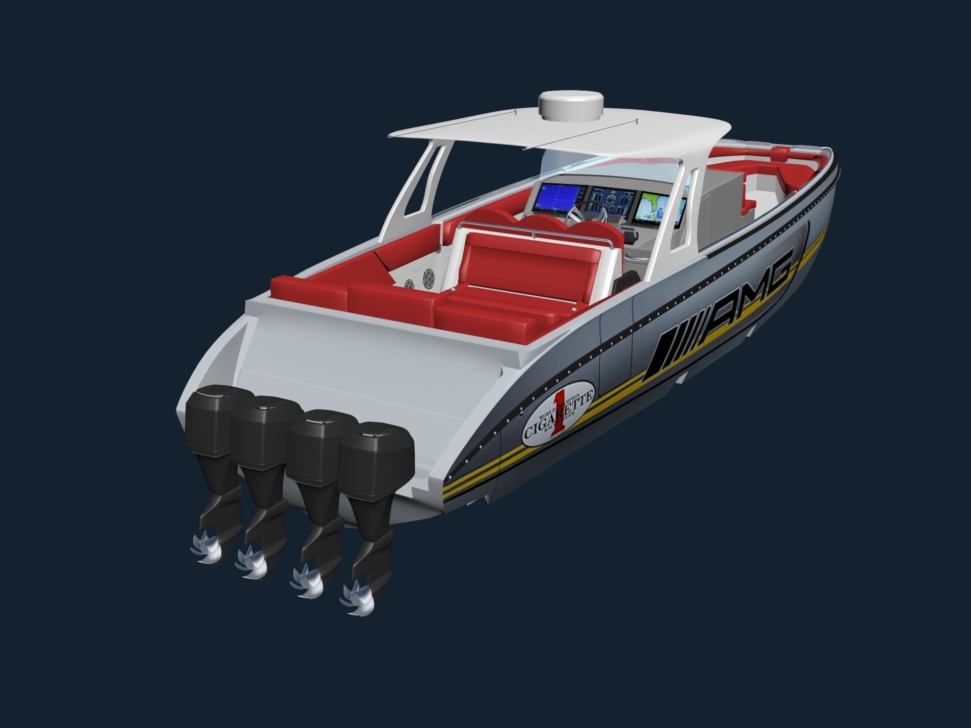 AMG Cigarette Speed BOAT 3D model_9
