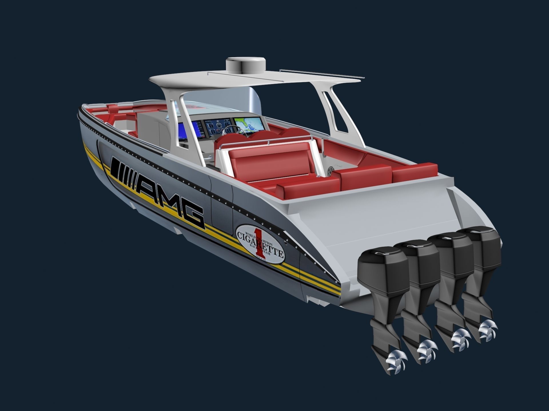 AMG Cigarette Speed BOAT 3D model_13