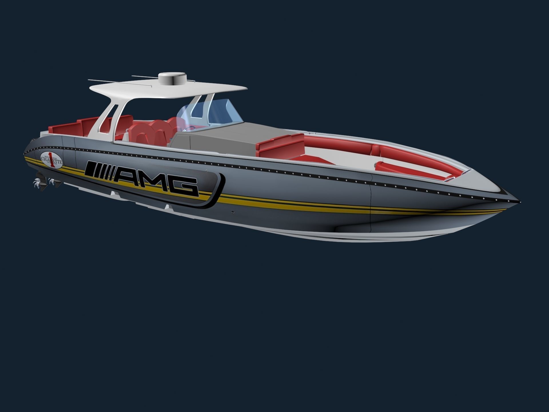 AMG Cigarette Speed BOAT 3D model_7
