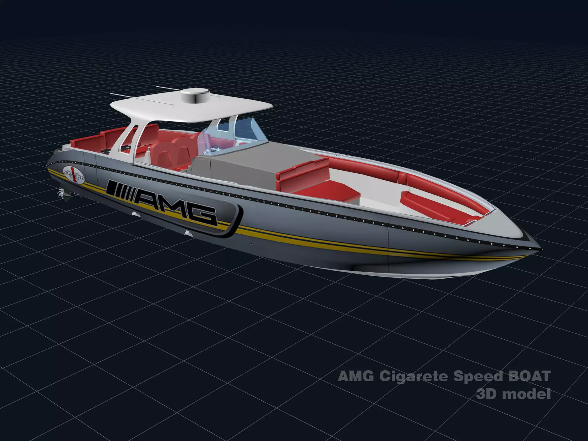 AMG Cigarette Speed BOAT 3D model_0