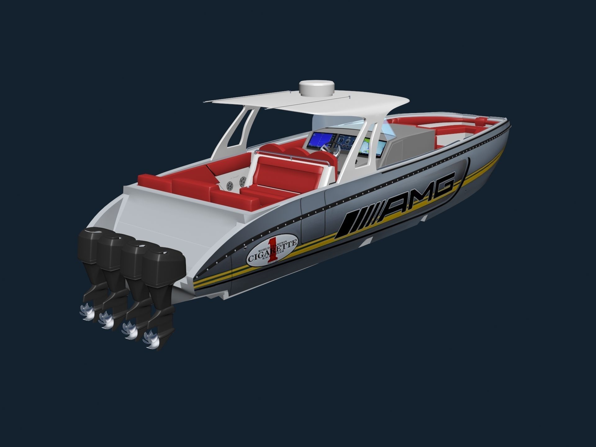 AMG Cigarette Speed BOAT 3D model_6