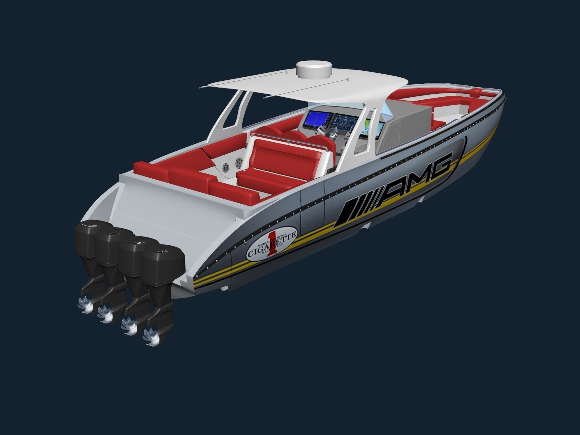 AMG Cigarette Speed BOAT 3D model_1