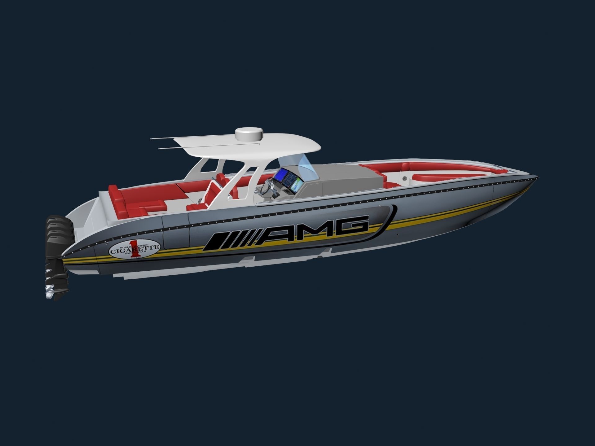 AMG Cigarette Speed BOAT 3D model_5