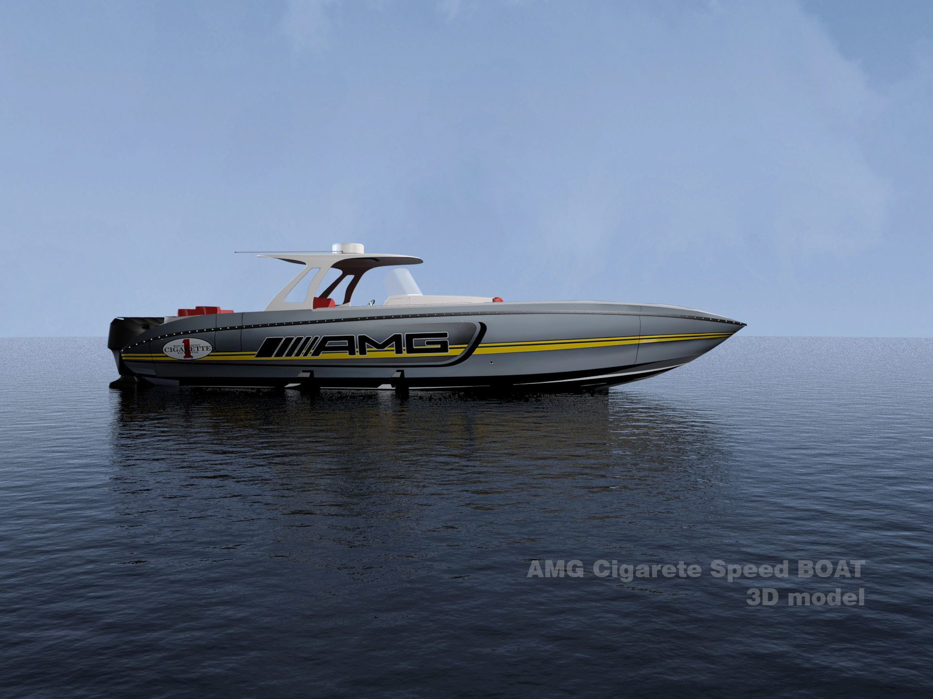 AMG Cigarette Speed BOAT 3D model_2