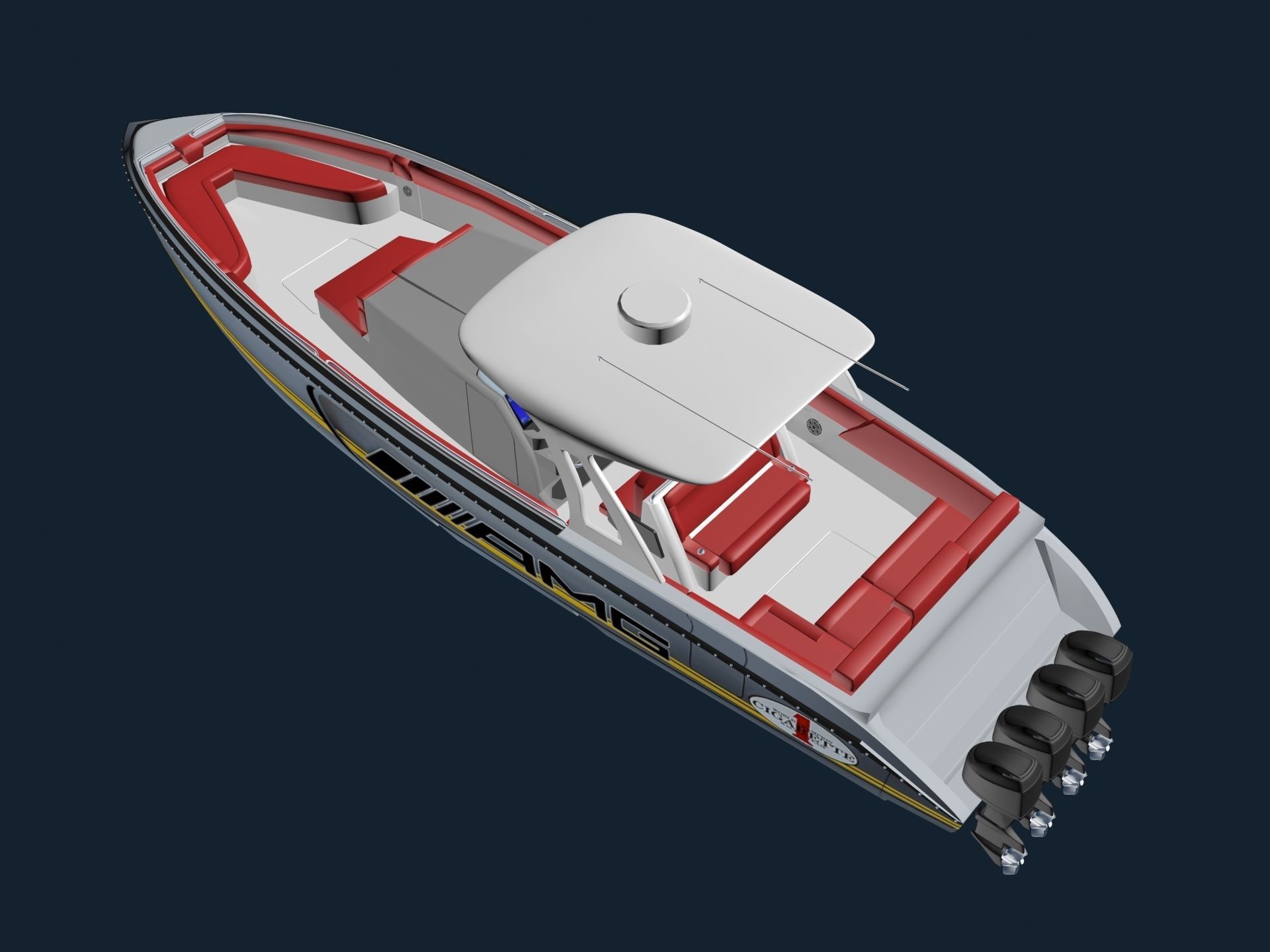 AMG Cigarette Speed BOAT 3D model_14