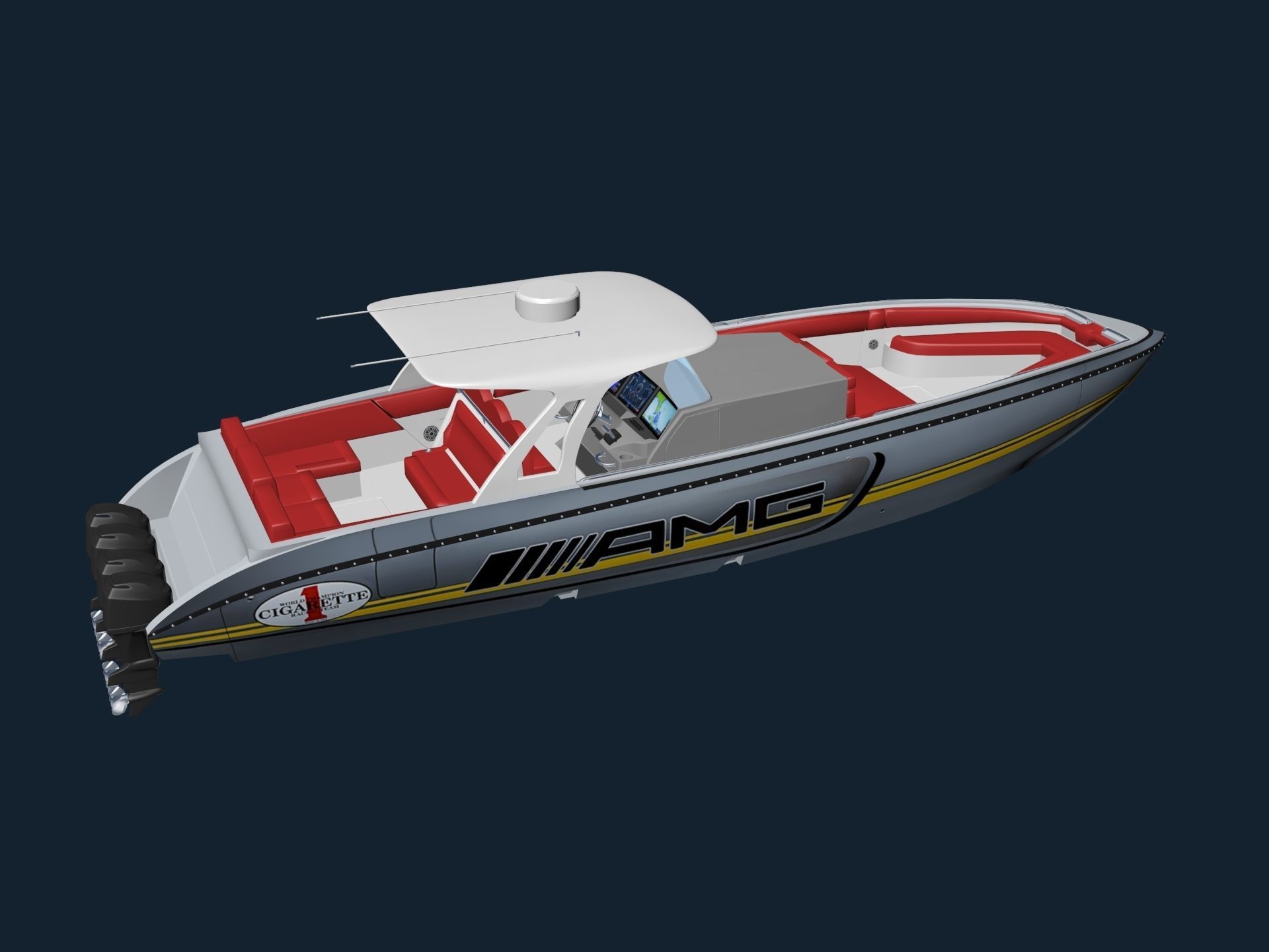 AMG Cigarette Speed BOAT 3D model_15