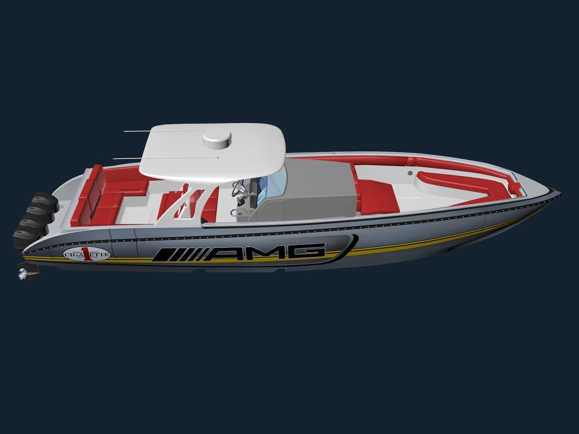 AMG Cigarette Speed BOAT 3D model_8