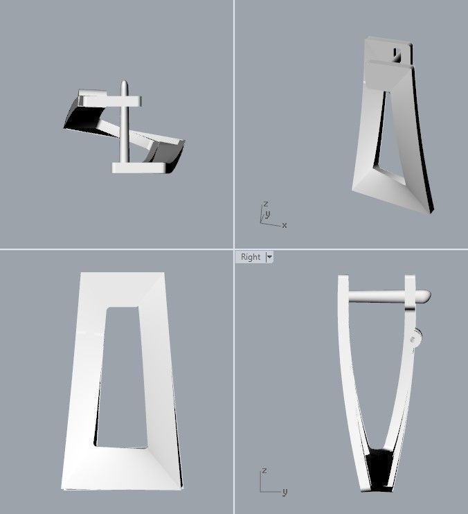 Women Earrings style  geometry 3dm stl 3D print model 3D print model_27