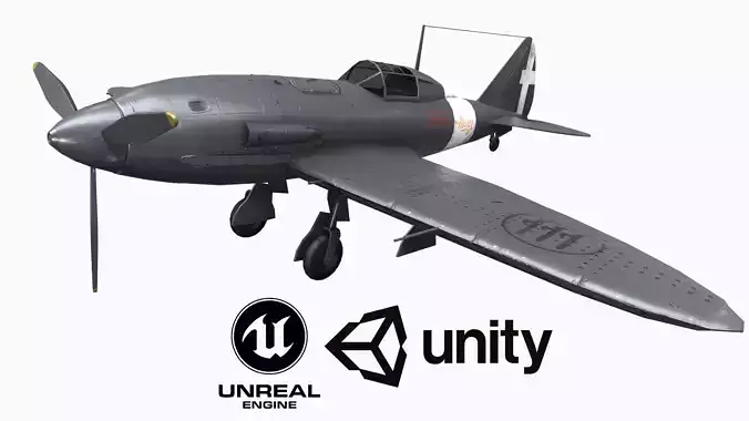 Plane Reggiane Re 2005  Low-poly 3D model