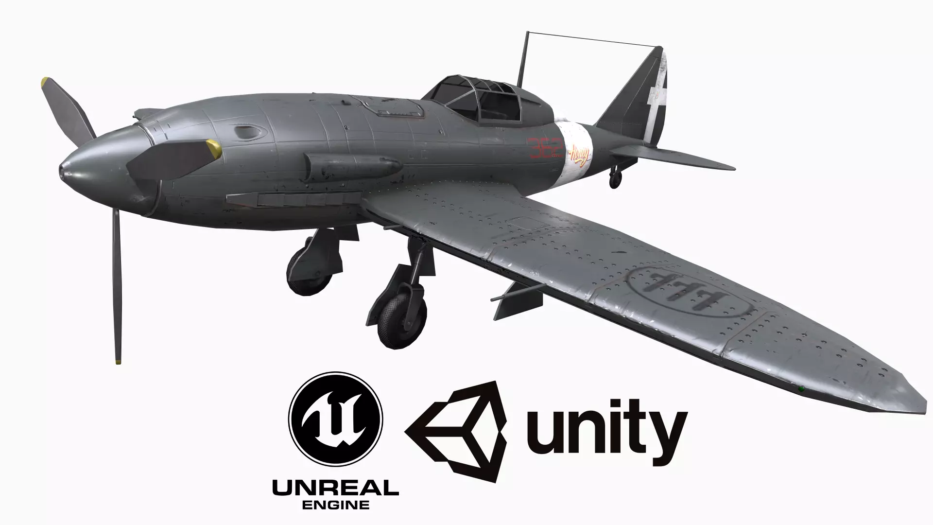 Plane Reggiane Re 2005 Low-poly 3D model