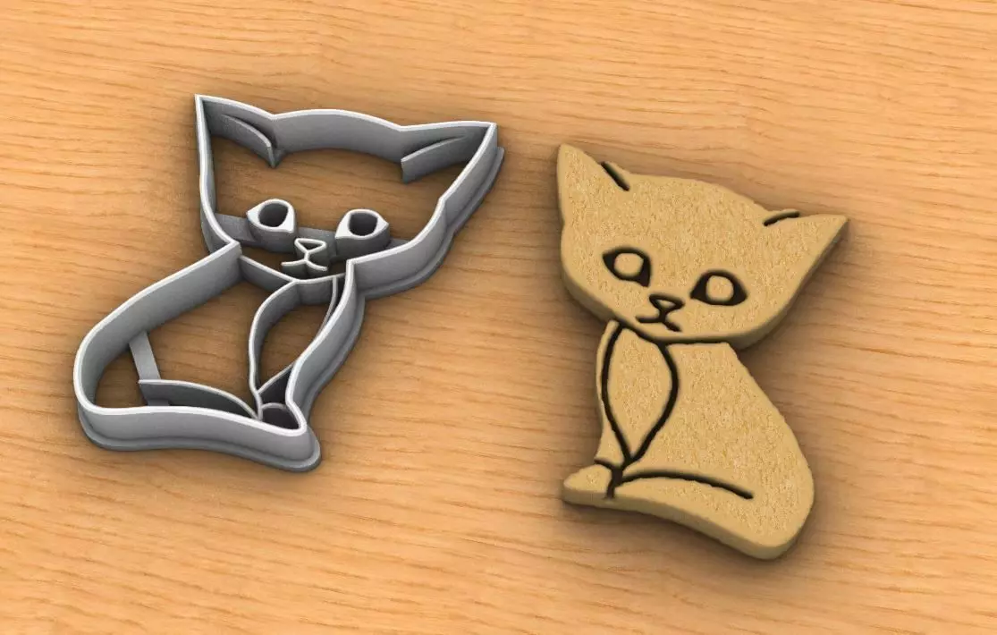 Cat Cookie Cutter 3D print model_0