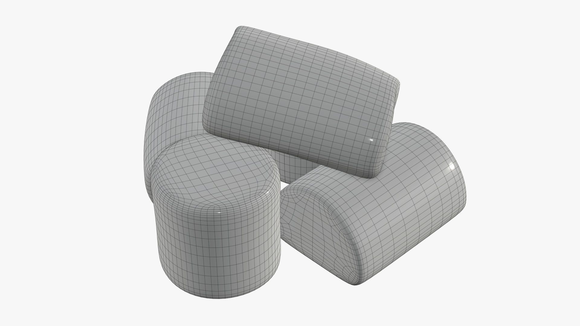 Marshmallows white 3D model_9