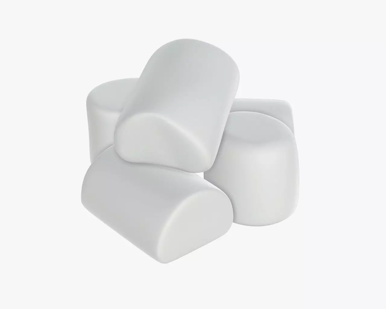 Marshmallows white 3D model_0
