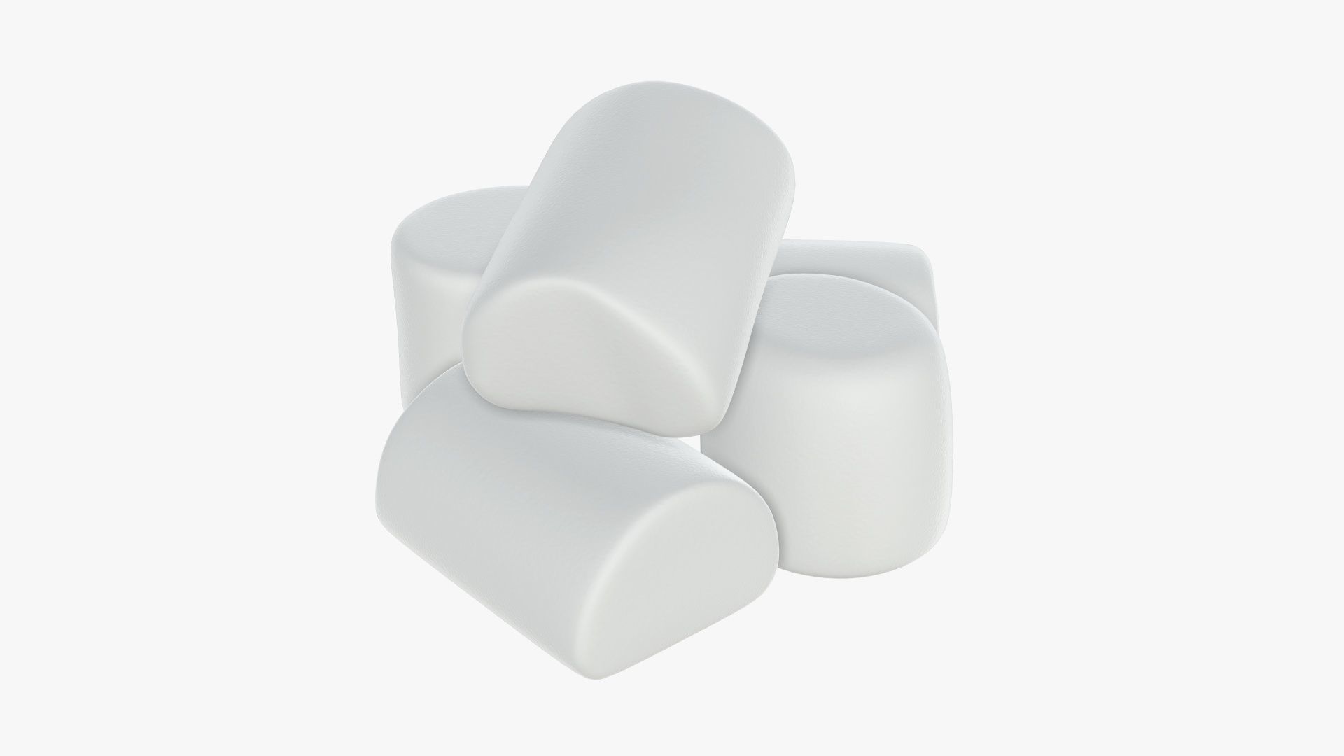 Marshmallows white 3D model_2