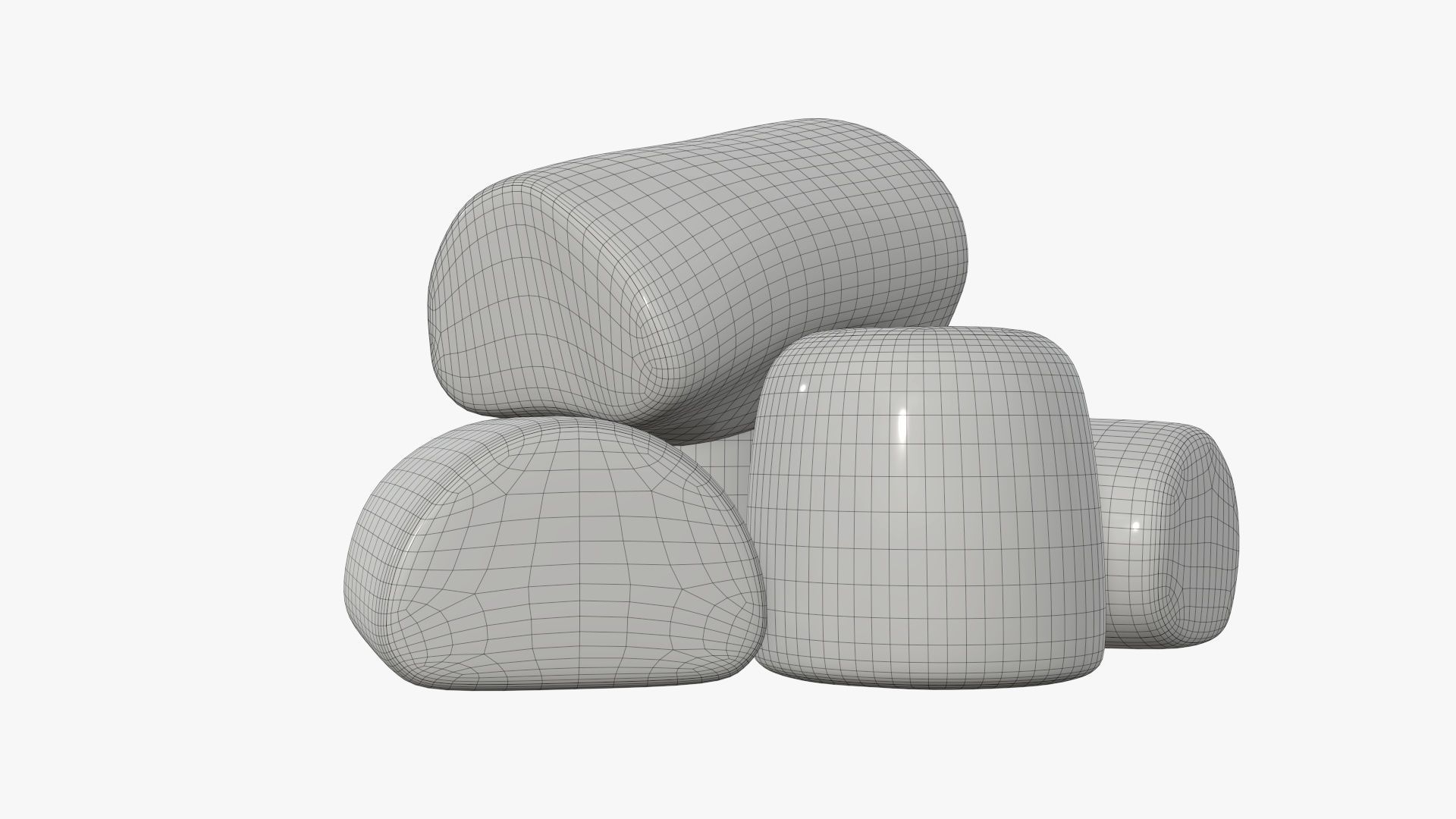 Marshmallows white 3D model_7