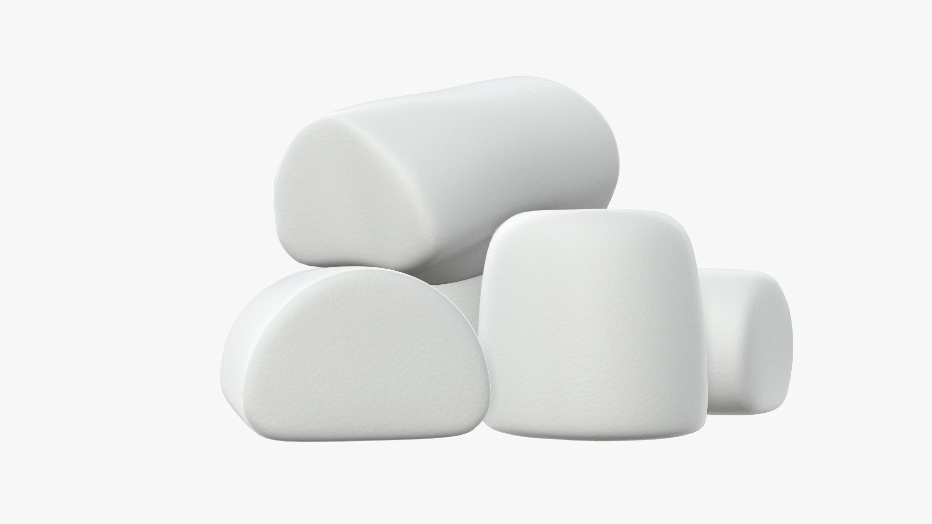 Marshmallows white 3D model_3