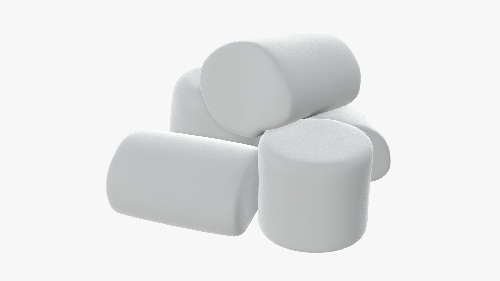 Marshmallows white 3D model_4