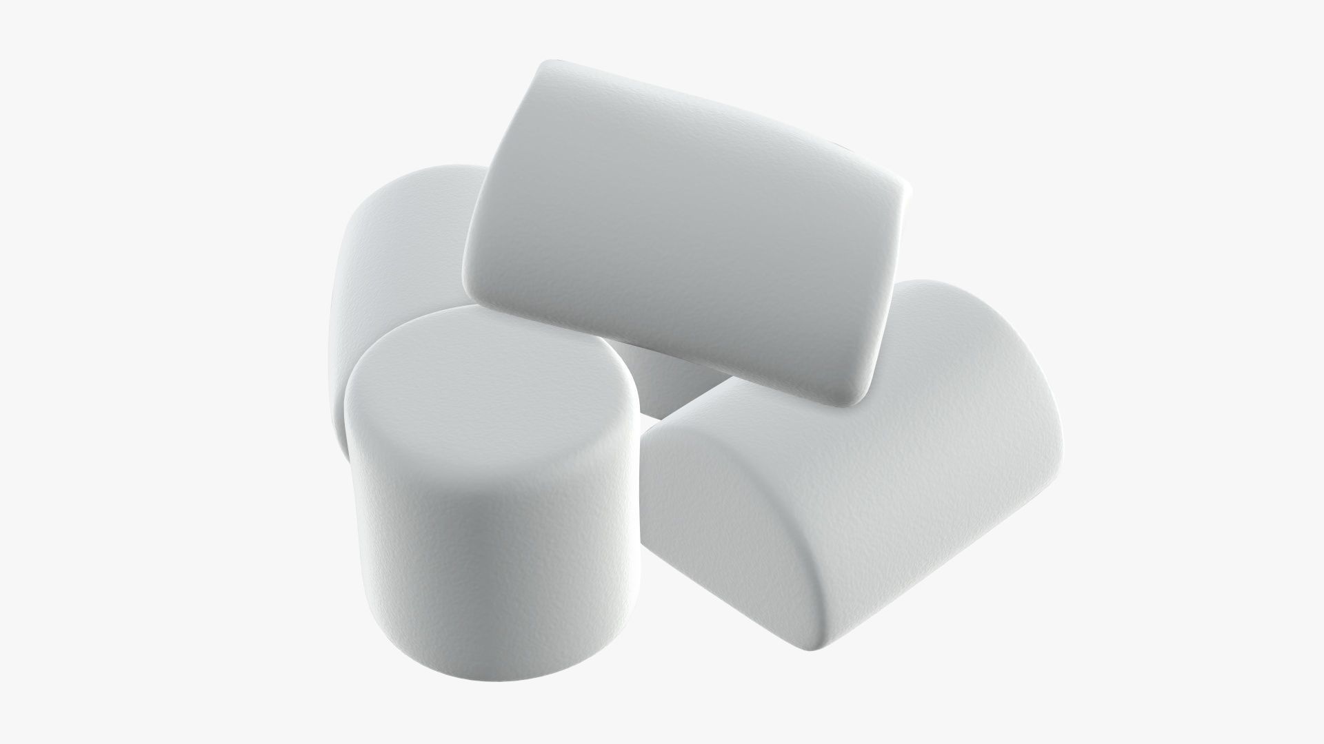 Marshmallows white 3D model_5