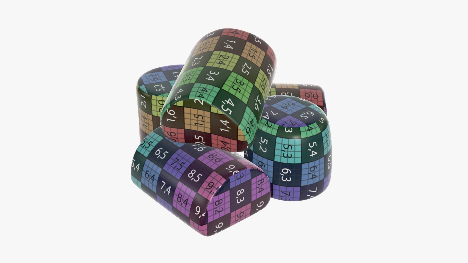 Marshmallows white 3D model_10