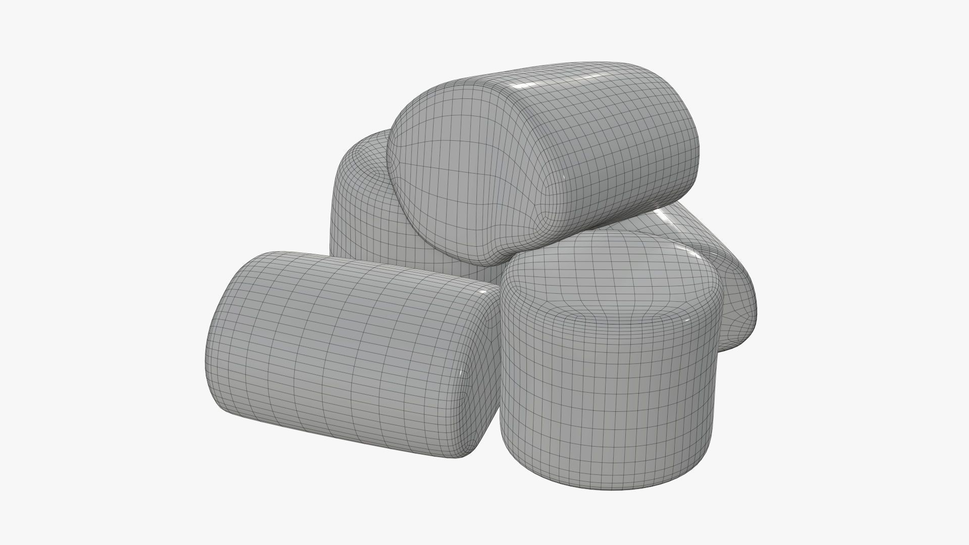 Marshmallows white 3D model_8