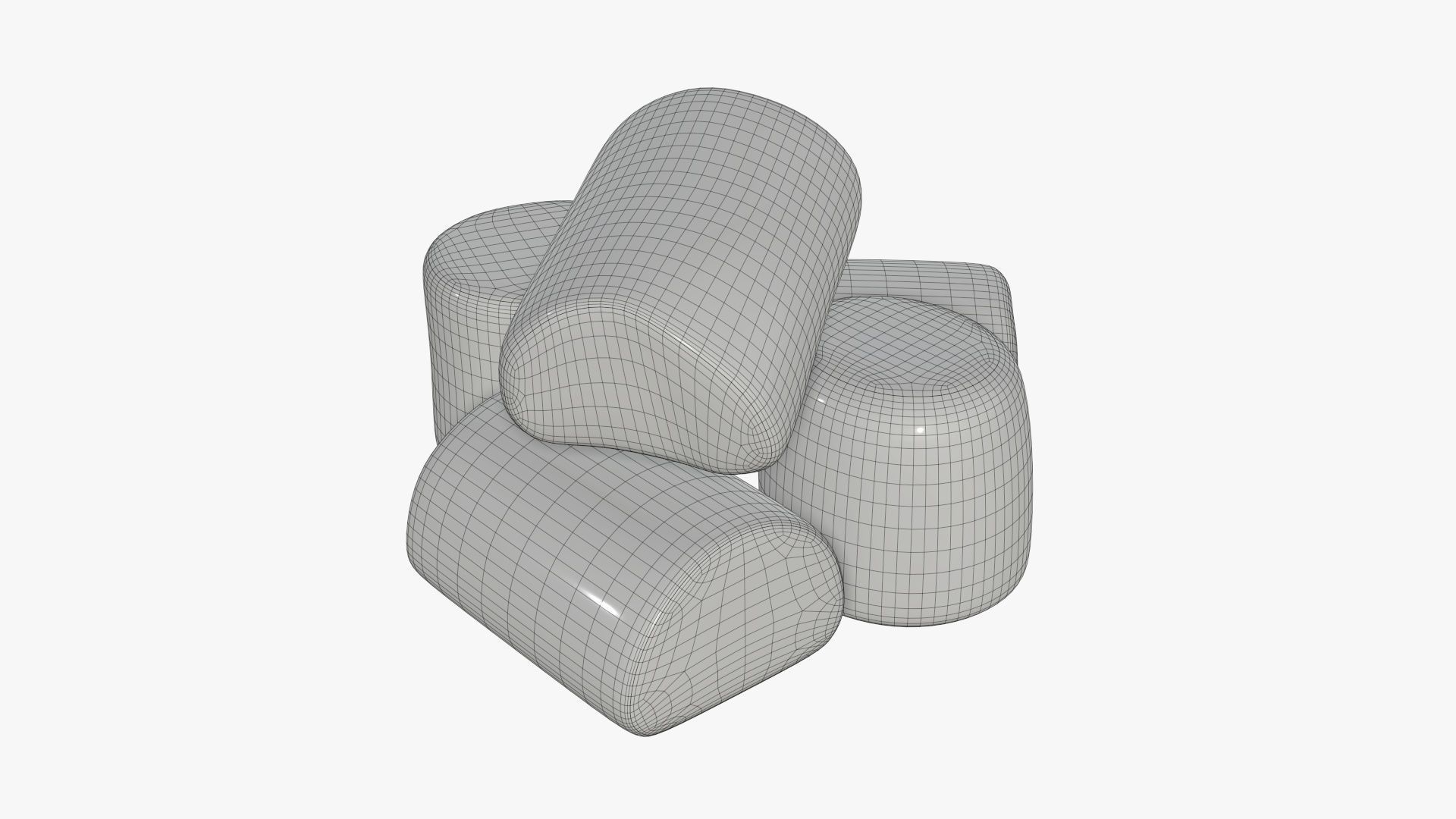 Marshmallows white 3D model_6