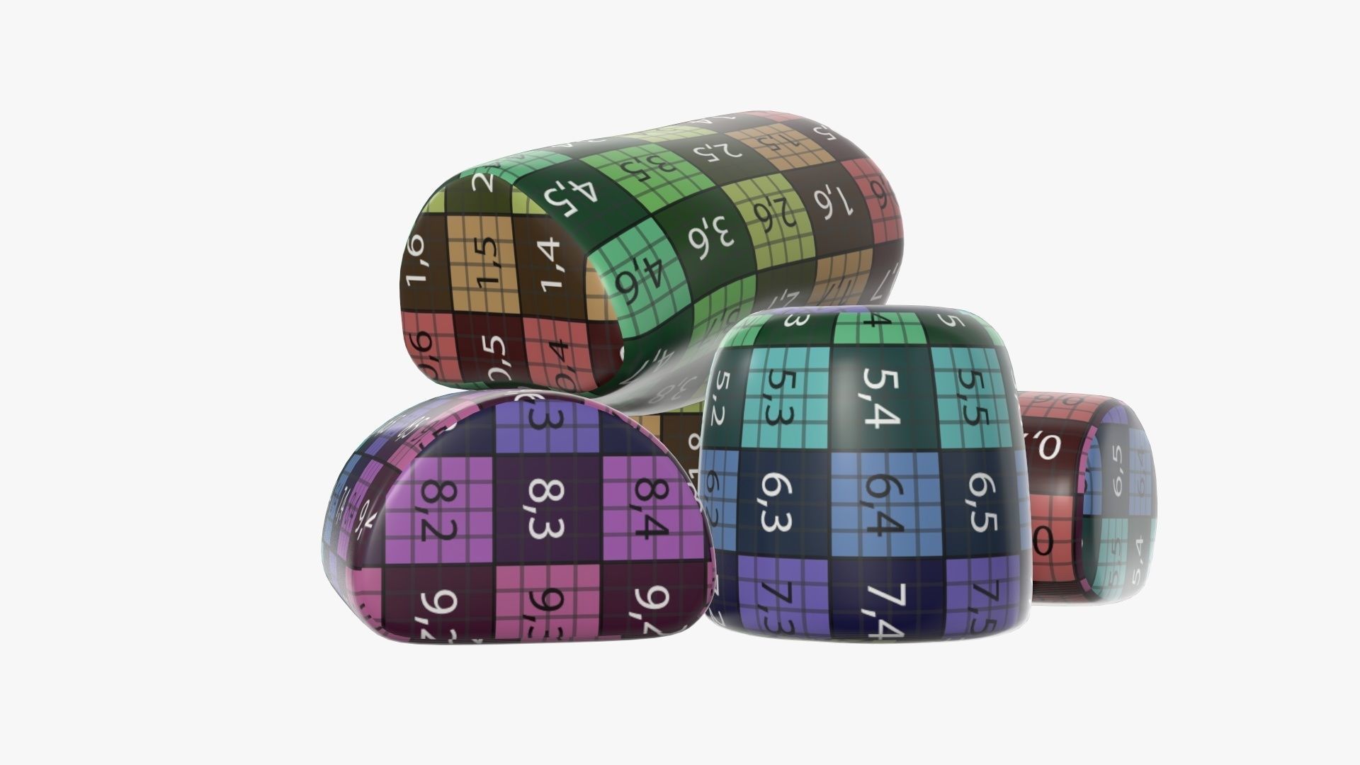 Marshmallows white 3D model_11